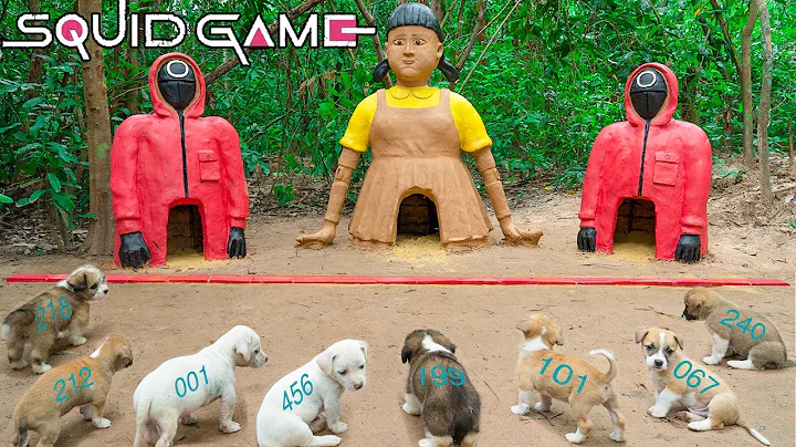 SQUID GAME Puppies! Build Squid Game Dog House - DayDayNews