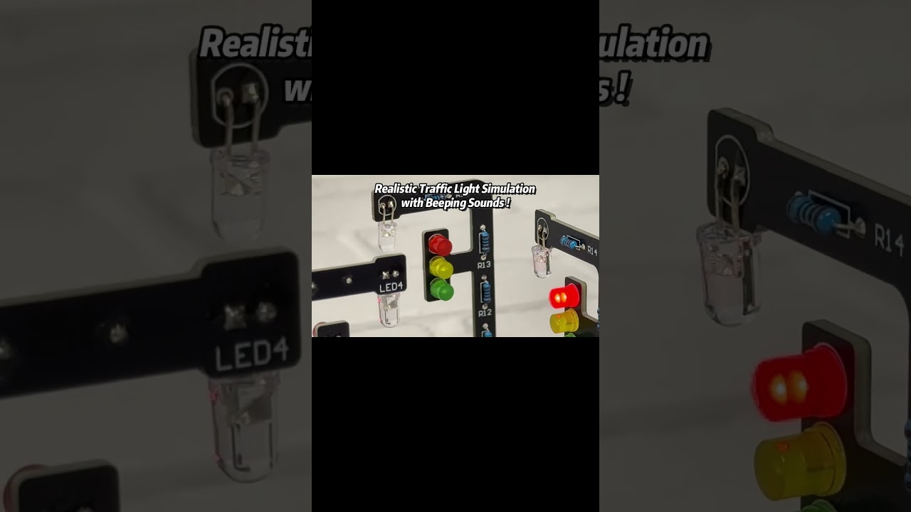 LED Traffic Light Simulation DIY Kit with with Sounds and 2 cars for STEM Learning