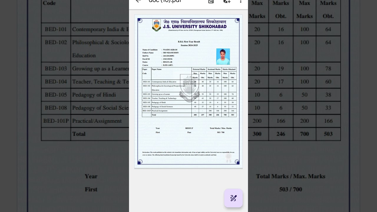 js University BEd exam result 2025/BEd Result 2025/ BEd result/up BEd result/BEd result 2025/
