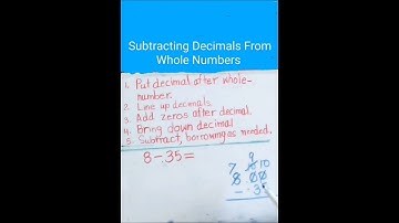 Subtracting Decimals From Whole Numbers