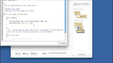 Greenfoot: Displaying text (Part 1 of 2)
