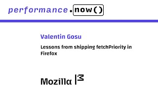 Valentin Gosu at performance.sync()
Lessons from shipping fetchPriority in Firefox
A presentation at the performance.sync() meet-up on 13th of November, 2024, in Amsterdam. This performance.now() conference pre-event was graciously sponsored by Mozilla; https://www.mozilla.org/
Join this channel to get access to perks:
https://www.youtube.com/channel/UCuZeHD5SGecQomz2pVDHGzg/join
More about performance.now(); https://perfnow.nl
Receive conference announcements in your inbox: https://perfnow.nl/subscribe Valentin Gosu at performance.sync()