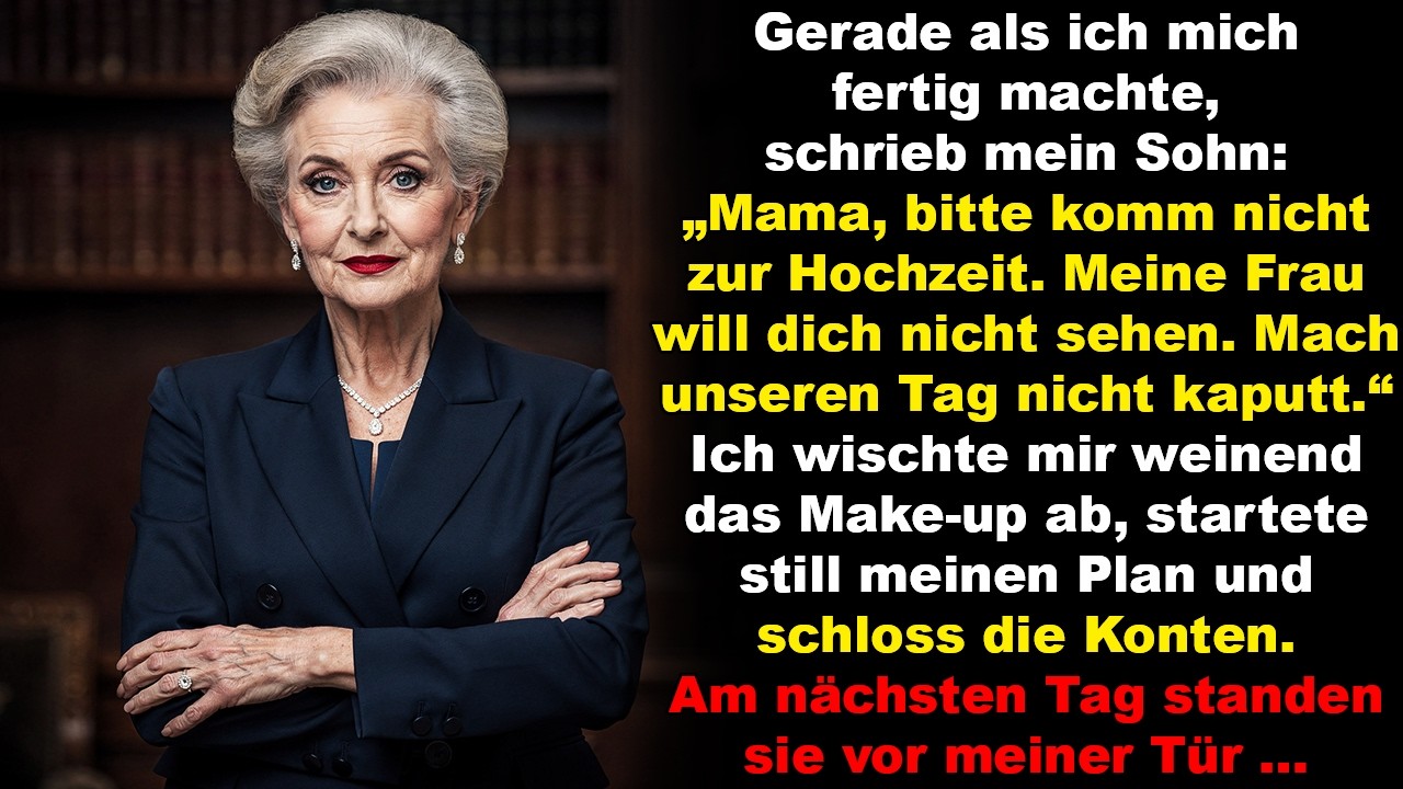 „Mama, komm bitte nicht zur Hochzeit – meine Frau will dich nicht sehen“ sagte mein Sohn. Doch dann…