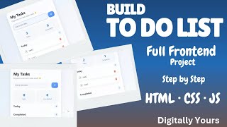 مشروع To Do List كامل للمبتدئين خطوه بخطوه | JavaScript Project