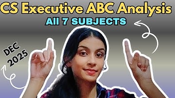 CS Executive Dec 2025: Guaranteed Pass!😯 | ABC Analysis for ALL 7 Subjects | Smart Study Plan ✍️ ⬆️