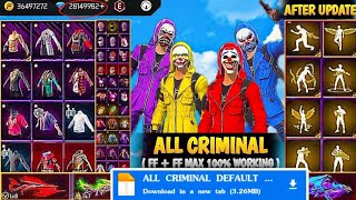 ALL CRIMINAL DEFAULT BUNDLE GLITCH FILE OB48 ‼️ ff glitch file 💯 glitch file for free fire max ‼️