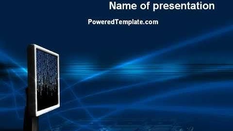 Dark Blue Monitor PowerPoint Template by PoweredTemplate.com