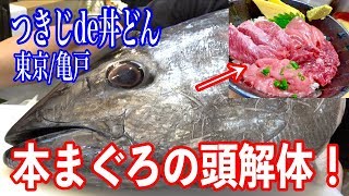 【貴重映像】本まぐろの頭を解体！稀少部位てんこ盛りの海鮮丼が旨すぎて安すぎだった！
