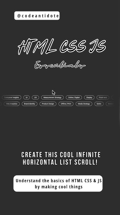 Create Infinite Horizontal Scroll List | HTML CSS #htmlcss - YouTube