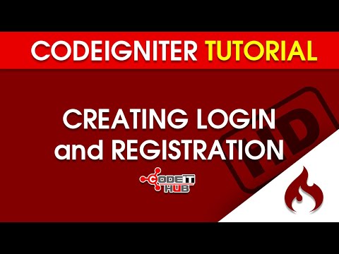 Creating a simple Login and Registration using Codeigniter [HD Version]