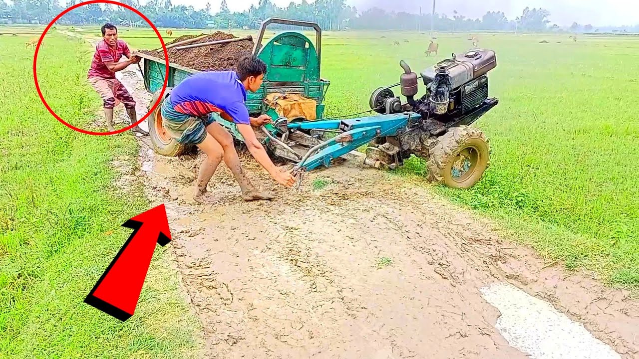 Power Tiller video । Power Tiller accident video । Best power tiller drive skills|Episode19