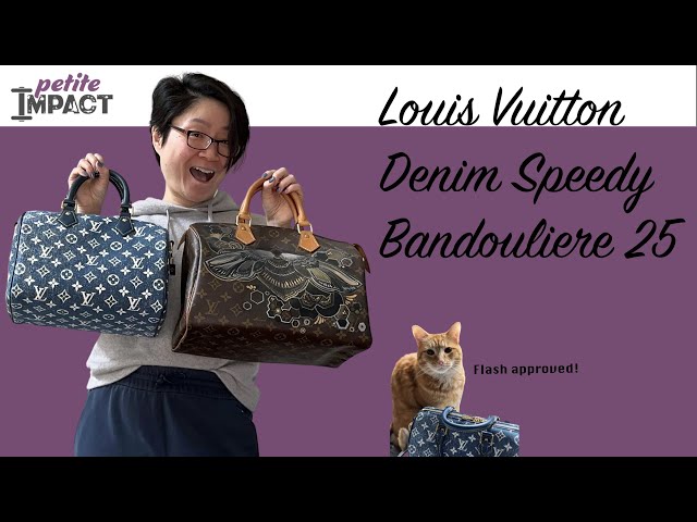 LOUIS VUITTON Monogram Jacquard Denim Speedy Bandouliere 25 Bleu