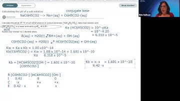 Calculating the pH of a Salt Solution
