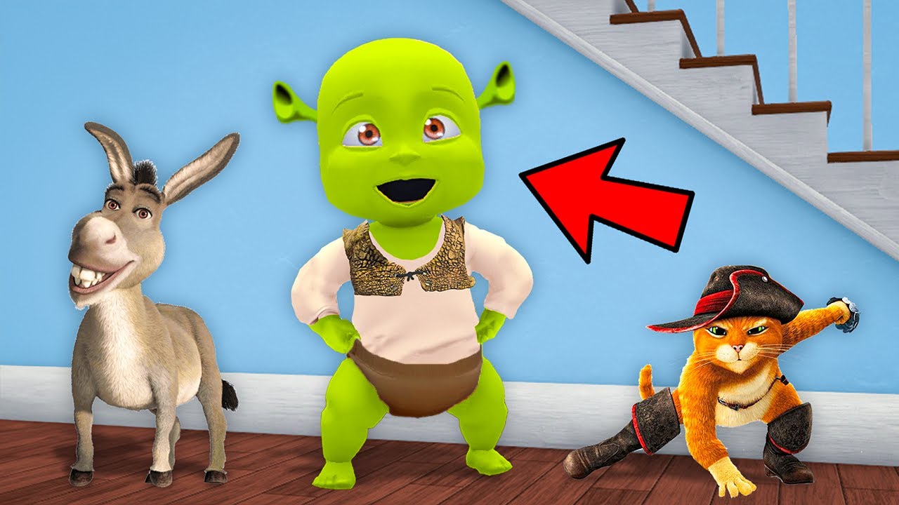 Малыш превращается в Шрека!