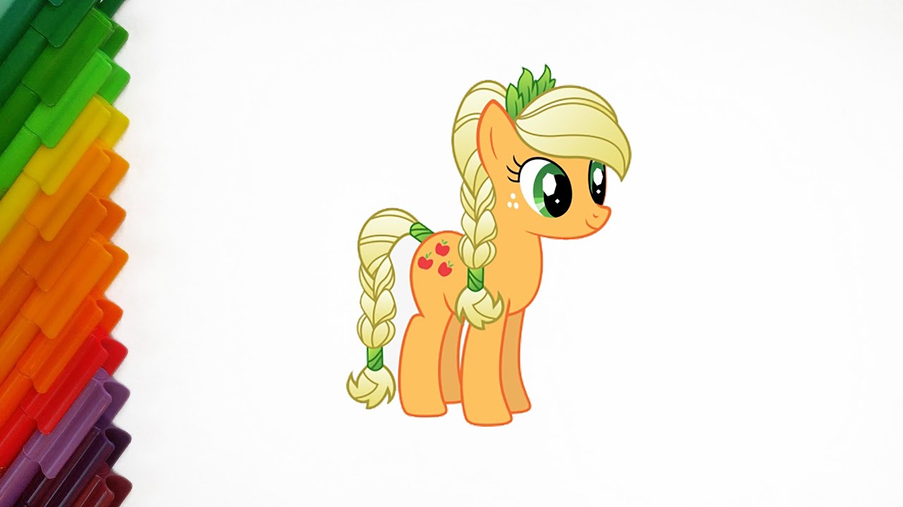 How to Draw AppleJack | Simple My Little Pony Drawing for Kids - YouTube