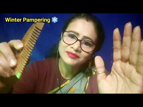 ASMR Mom Pampering You Before You Sleep In Cozy WINTER❄️ (skincare + haircare)| Dearly ASMR|