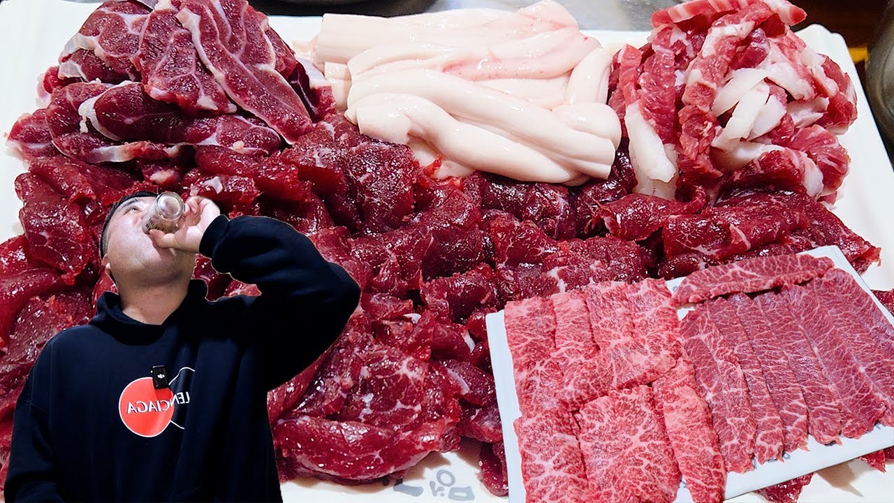 생고기+지라+등골 전라도 담양 한우명가에서 한 잔! 솨솨