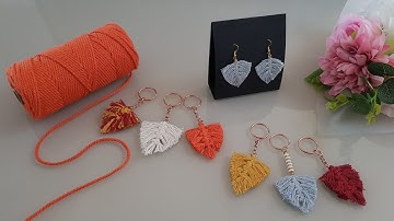 Easy Macrame Feather Keychain and Earring Tutorial 