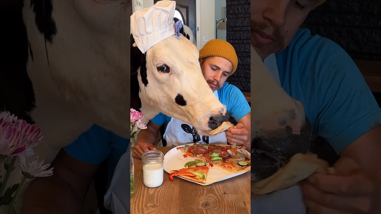 Trying to eat pizza with Buttons! 