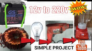 CARA MEMBUAT  INVERTER 12V JADI  220V