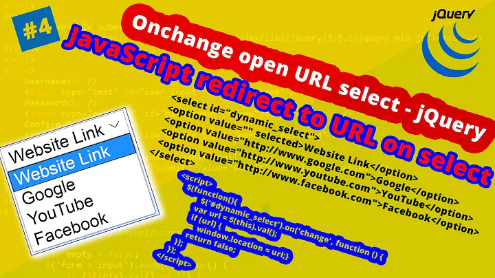 onchange open url jquery //JavaScript redirect to URL on select // select onchange redirect to url