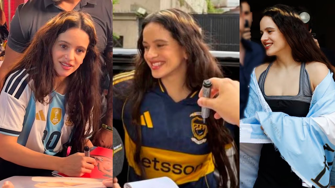 ROSALÍA ARGENTINIZADA: Visitó a Lali y Charly, comió medialuna y carne y fue al Obelisco y Bombonera