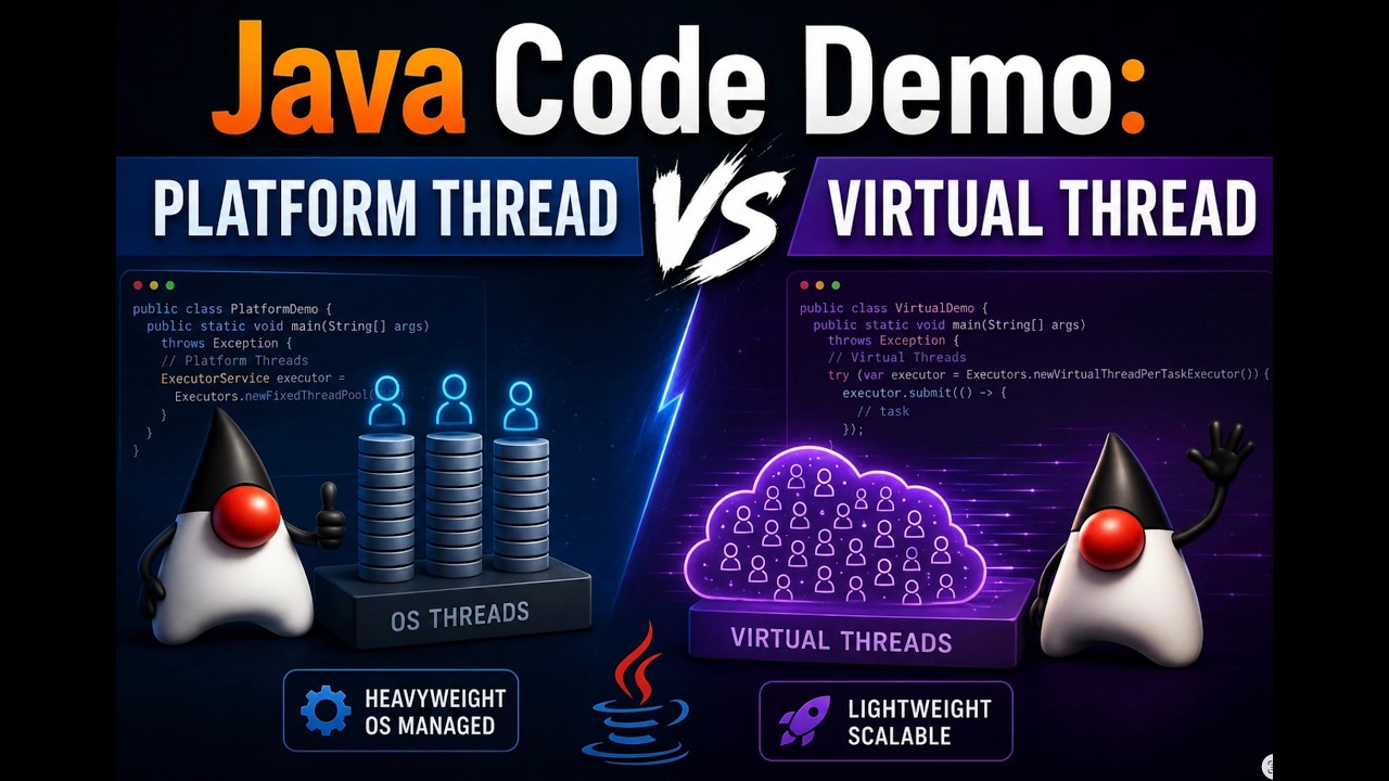Java Code Demo: PlatformThread Vs Virtual Thread - YouTube
