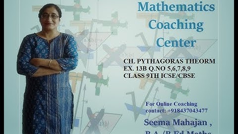 Ch.Pythagoras Theorem Ex.13b question number 5 ,6 ,7 ,8 ,9 class 9th ICSE board