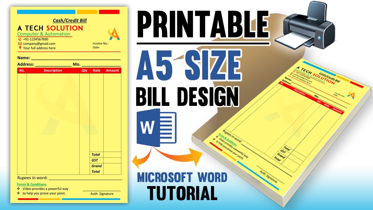 How To Make Bill Book In MS Word Bill Invoice In MS Word MS 44 OFF How To Make Bill Book In MS Word Bill Invoice In MS Word MS 44 OFF