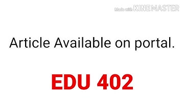 EDU402 assignment 1 VU