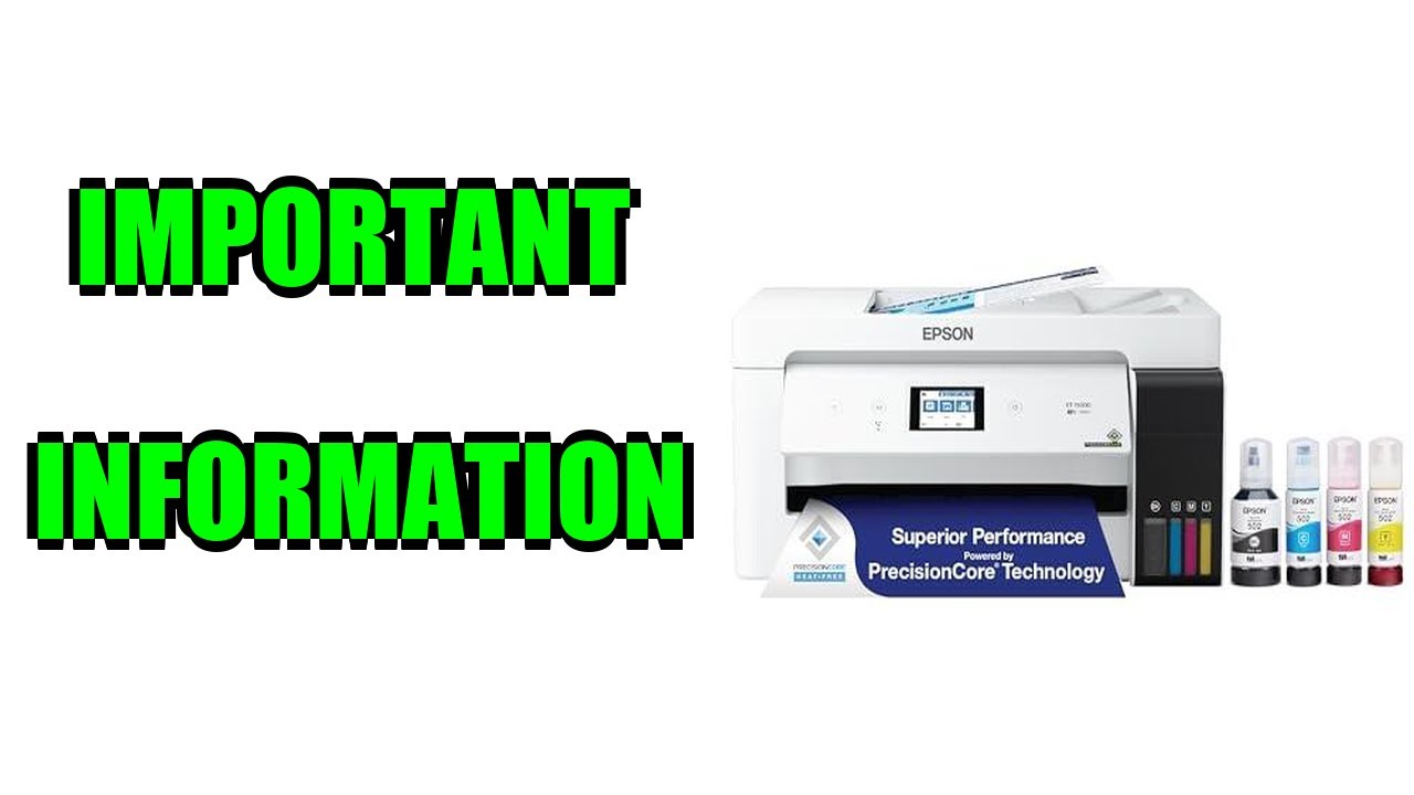 Review - Epson EcoTank ET-15000 Wireless Color All-in-One Supertank Printer !! Important Information