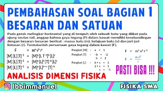 Besaran dan Satuan Kelas 10 - PEMBAHASAN SOAL BAGIAN 1 - Analisis Dimensi Untuk Kebenaran Rumus