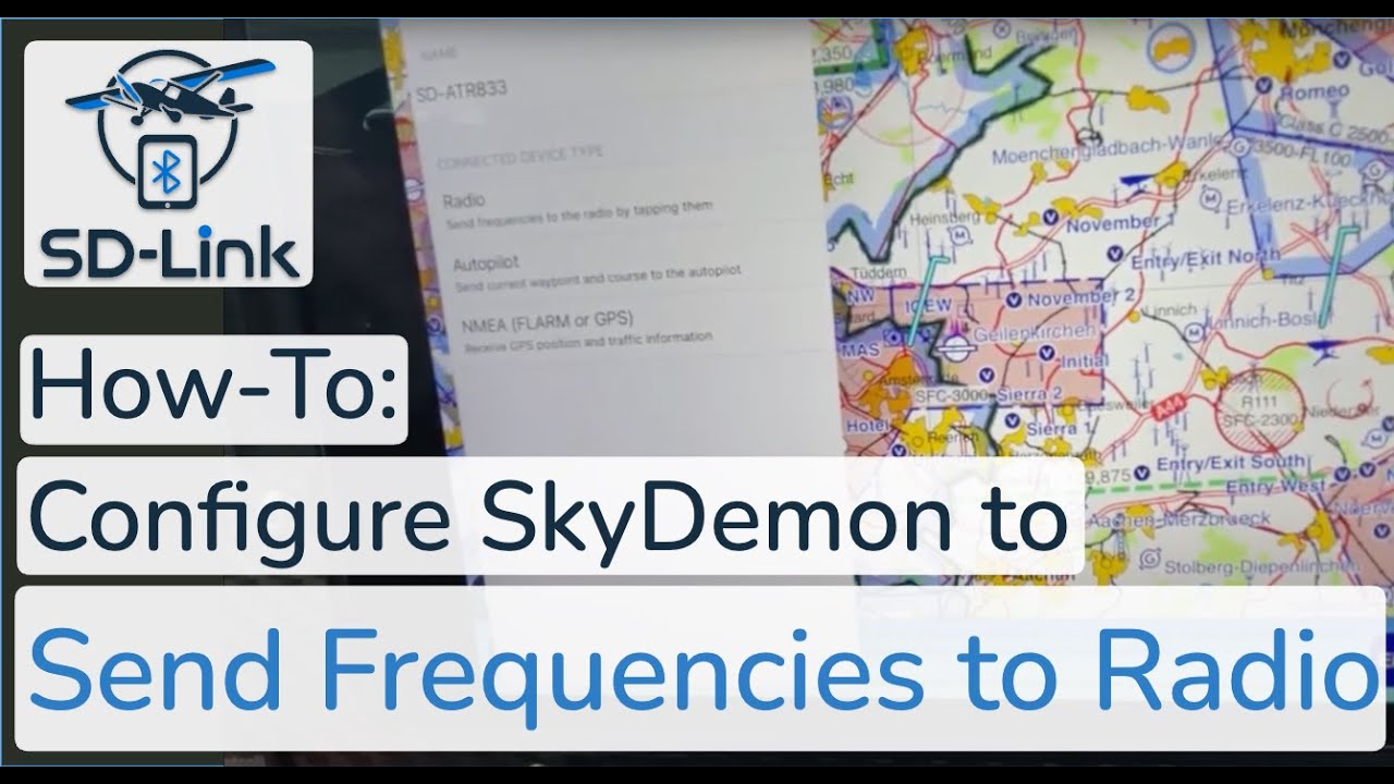 SkyDemon konfigurieren: Frequenzen an den SD-Link ATR833 BLE-Adapter senden