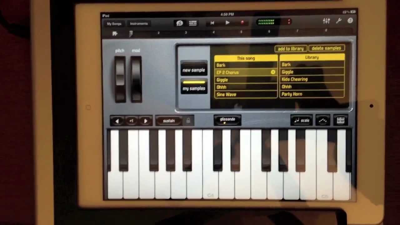 Alesis iO Dock Review Using iPad to Play Tracks Using GarageBand for