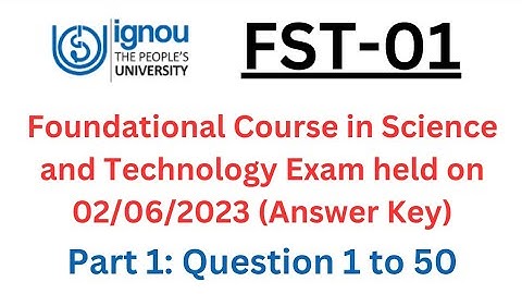 FST-01 | Exam held on 02/06/2023 | Foundation Course in Science and Technology #fst01 @naviclasses