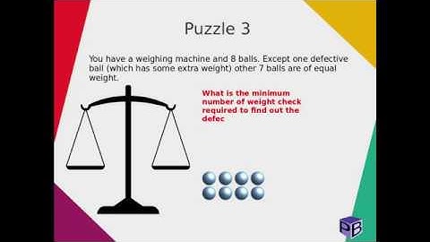 8 Balls Puzzle | Weight Puzzle | Campus Interview