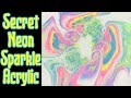 Revealed: The Secret to🌈 Rainbow Neon Sparkles ✨ Acrylic Pouring #fluidacrylics