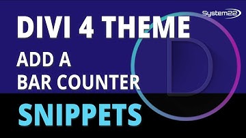 Divi 4 Snippets Add A Bar Counter 😎