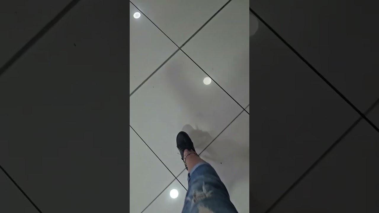 Metal heels at the mall...