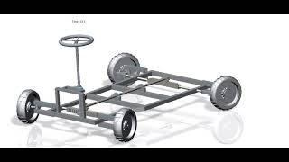 Four wheel steering mechanism animation