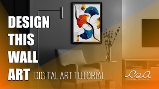 Mid Century Modern Decor DIY | Easy digital Wall Art Tutorial | DIY Art | Large Gold Wall Hanging
