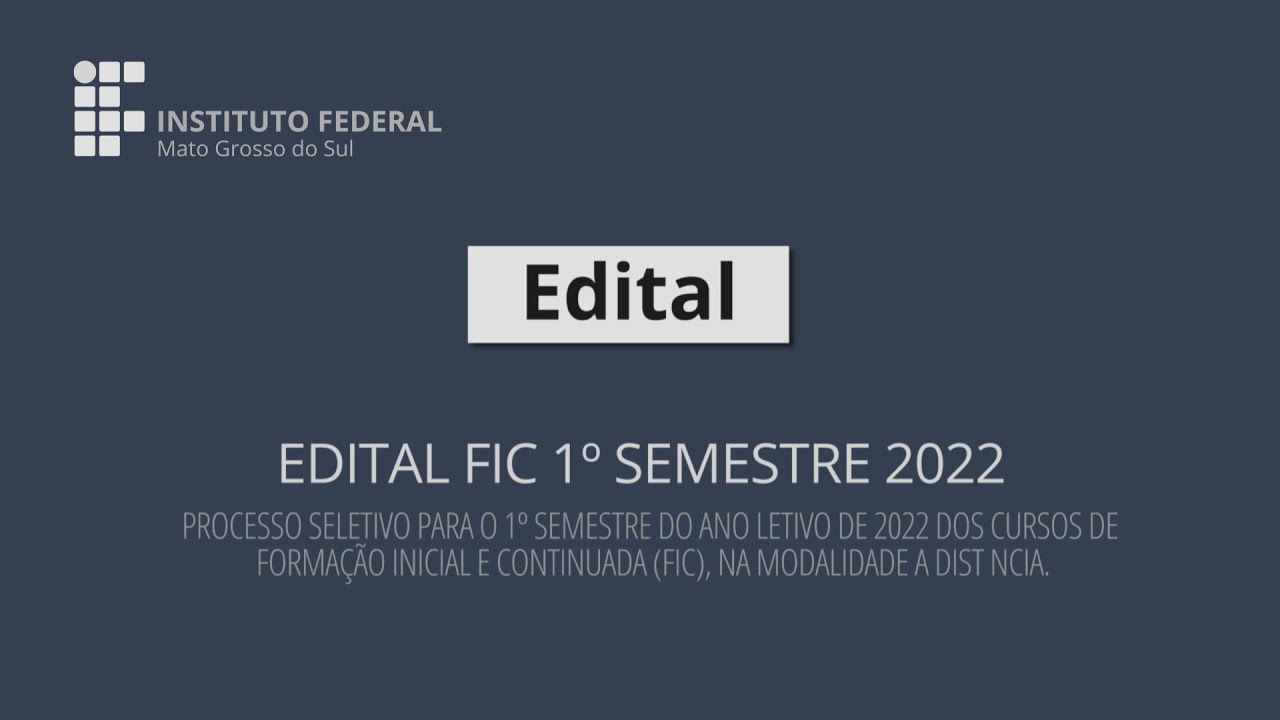 Edital FIC EAD 2022/1