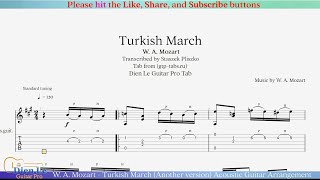 W. A. Mozart - Turkish March (Another version) Acoustic Guitar Arrangement with Tab