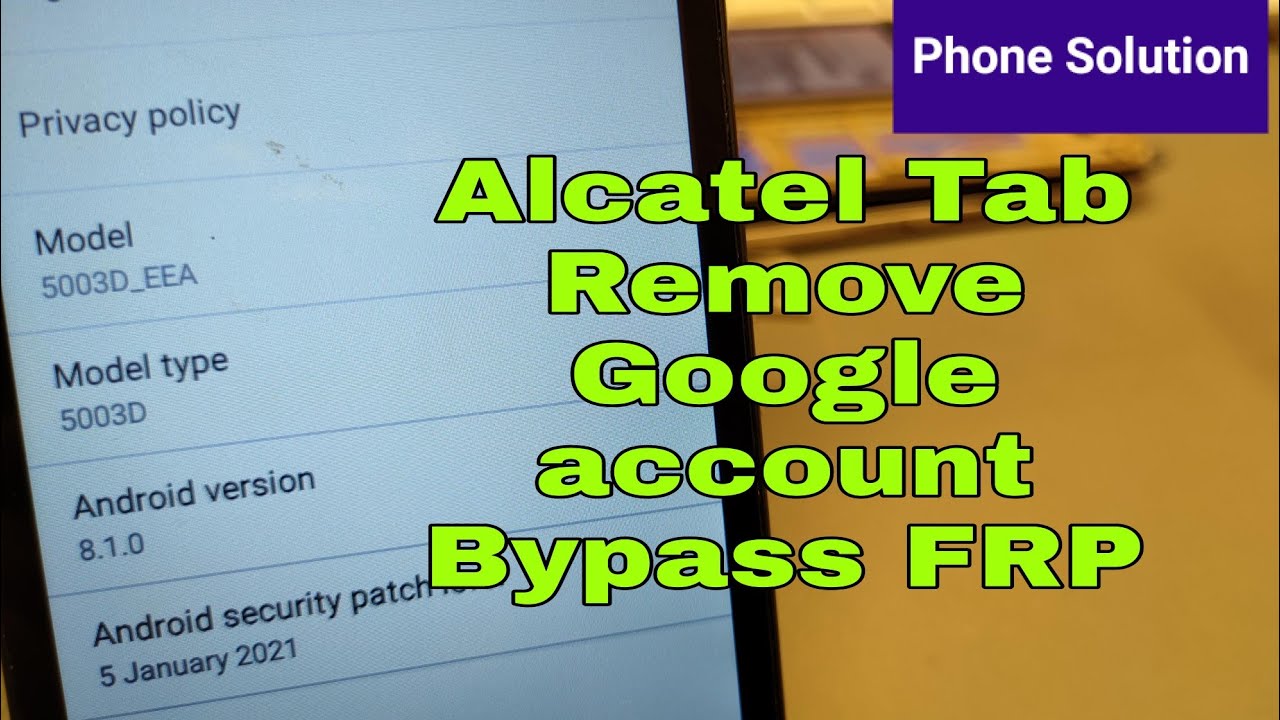 Alcatel 1c /5003D/ 5003G/5009A/ 5009D/. Remove google account, Bypass FRP. Furious Gold.