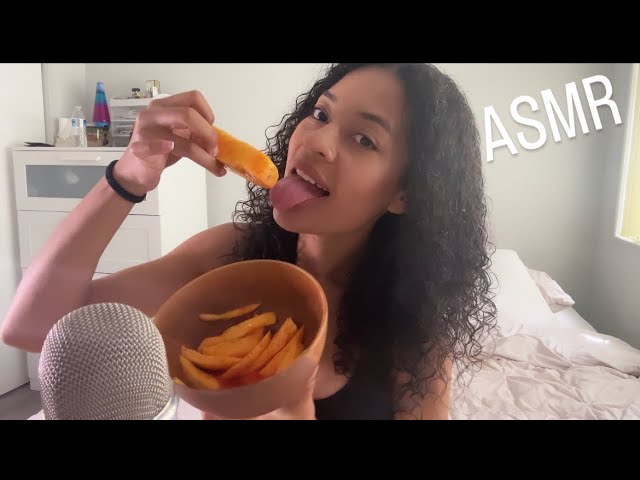 ASMR ESPAÑOL COMEINDO MANGO CON TAJIN Y CHAMOY 🥭 (eating sounds)