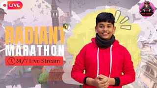 STREAMING UNTILL I BECOME RADIANT | 24/7 Live Marathon | Valorant India  #Valorant