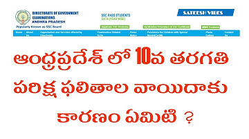 AP SSC 10th Class Results 2022 Released Date Postponed why  by Sateesh