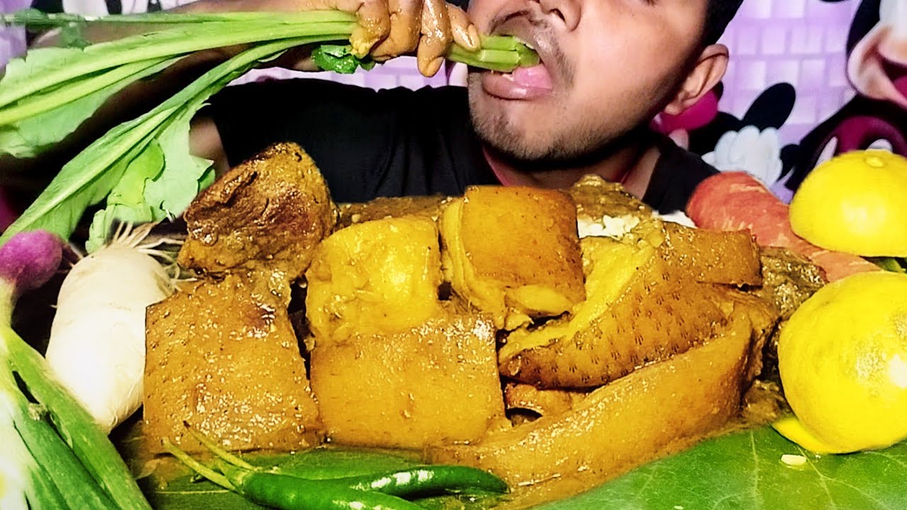 🍗Eating Delicious Pork  With Rice Radish Patta#mukbang #pork #vlogs