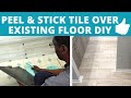 BEST Luxury Vinyl Tile Peel & Stick Over Existing Bathroom Floor Install | DIY Power Couple
