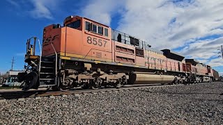 BNSF 8557 Leads NB Empty Coal Train with Friendly Crew!